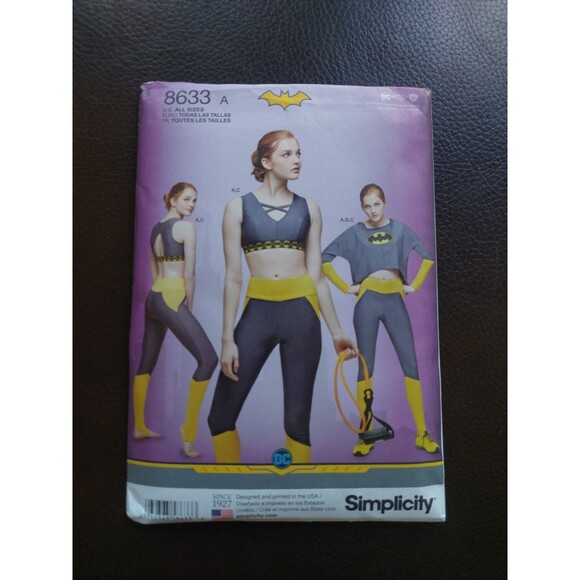 Simplicity Pattern 8633 A Bat Girl Knit Sports Bra 30A 44G  UNCUT - Picture 1 of 11